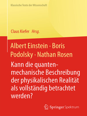 cover image of Albert Einstein, Boris Podolsky, Nathan Rosen